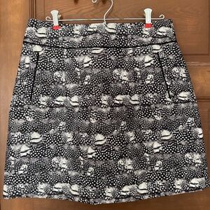 J Crew Feather Print Mini Skirt, Size 10, Like New